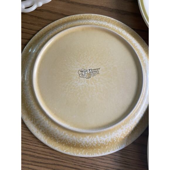 Vintage Wild Flower Dinner Plate Set Vintage Floral Stoneware Plates Set Of 3 - Picture 3 of 4